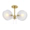 Designers Fountain Sky Fall 20.75in. 3-Light Brushed Gold Contemporary Semi Flush Mount with Etched Fluted Glass Shade D311C-SF-BG - alternate 9